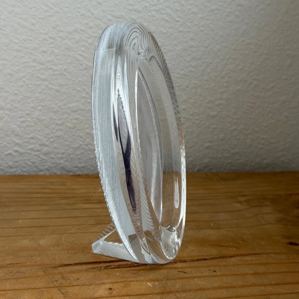 Vintage Mikasa Crystal Glass Picture Frame, 80s‎ Postmodern Ribbed Wave Design